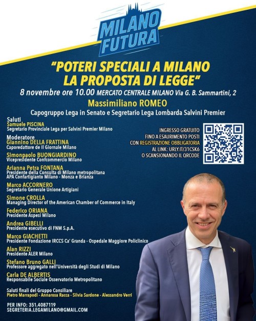 Milano Futura: al Mercato Centrale la proposta di legge di Massimiliano Romeo sui “poteri speciali” per Milano